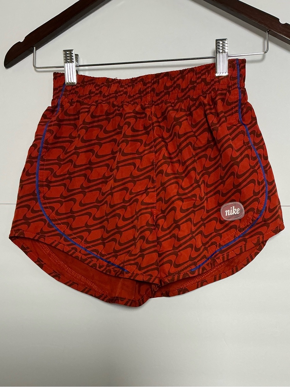 Nike Dri-FIT Red Abstract Print Lined Running Shorts XS